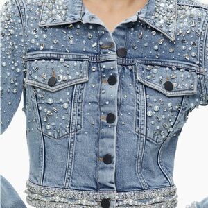 Alice + Olivia Nelson Embellished Denim Jacket‎